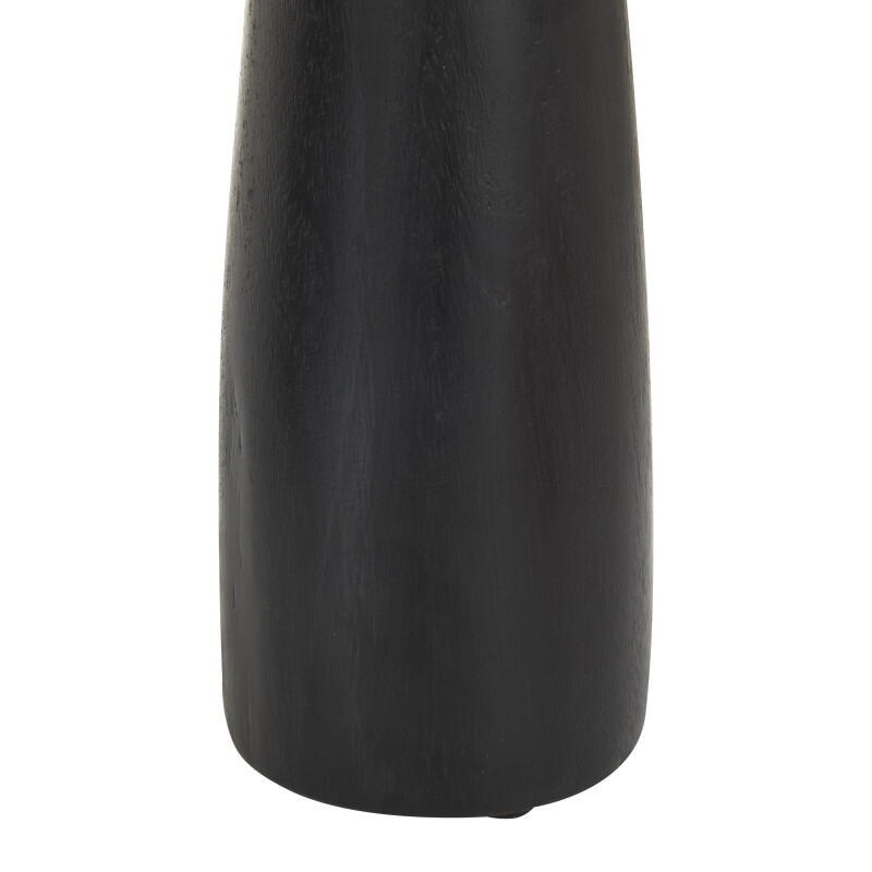 603058 Black Wood Modern Candle Holder