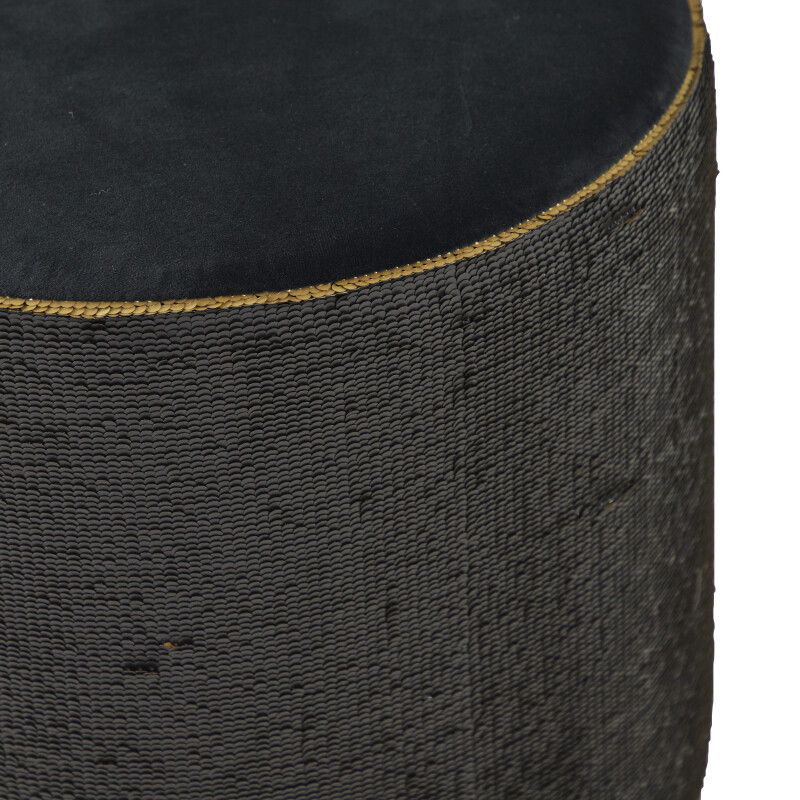 603103 Gold Black Gold Fabric And Wood Contemporary Stool 3
