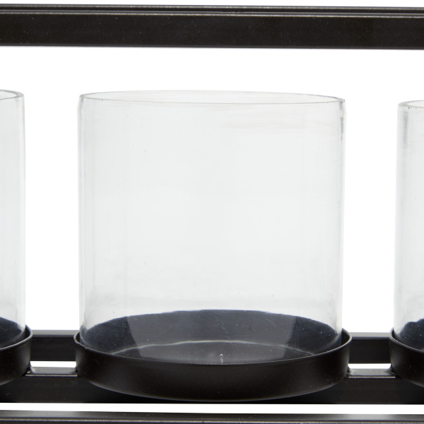 603142 Black Metal Contemporary Candlestick Holders 2