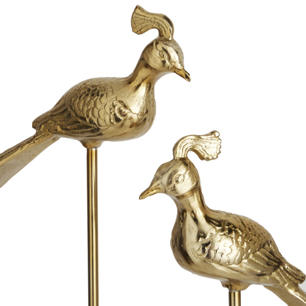 603174 Set Of 2 Gold Aluminum Eclectic Bird Sculpture 3