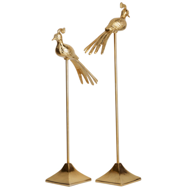 603174 Set Of 2 Gold Aluminum Eclectic Bird Sculpture 4