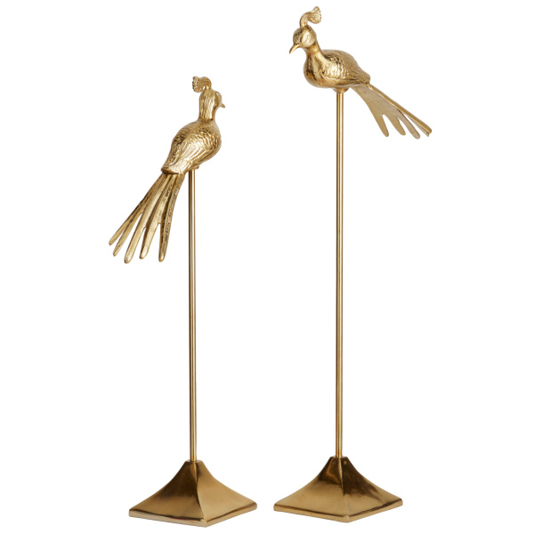 603174 Set Of 2 Gold Aluminum Eclectic Bird Sculpture 5