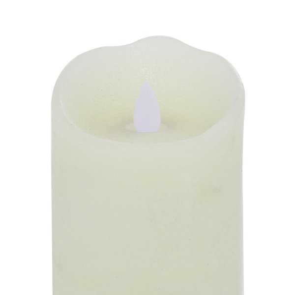 603237 Set Of 3 Beige Traditional Wax Flameless Candles 3