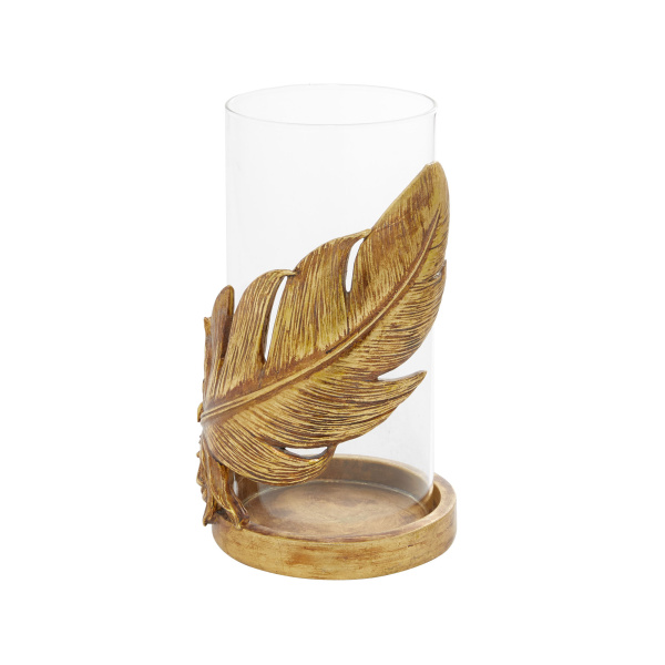 603266 Gold Glass Traditional Candlestick Holders 2