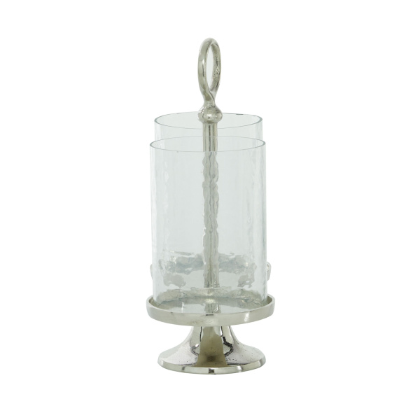 603280 Clear Silver Aluminum Traditional Candle Holder Lantern 5
