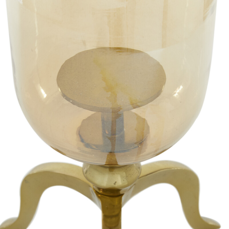 603290 Clear Gold Aluminum Traditional Hurricane Lamp 3