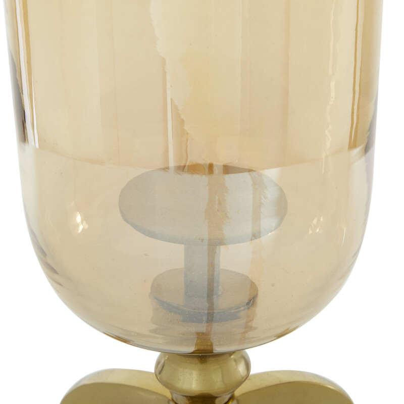603291 Clear Gold Aluminum Traditional Hurricane Lamp 3