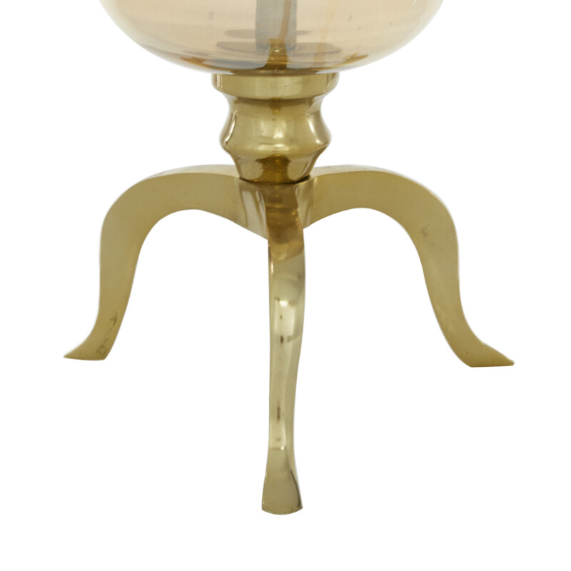 603291 Clear Gold Aluminum Traditional Hurricane Lamp 4