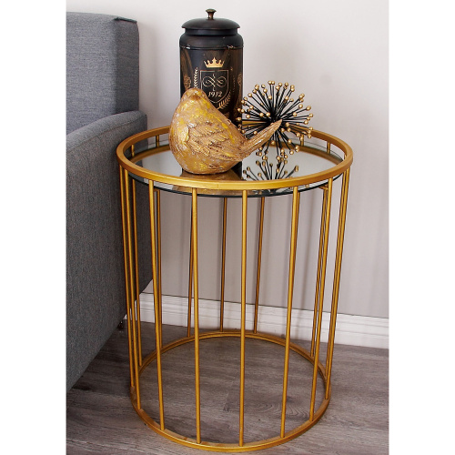603314 Gold Set Of 3 Gold Metal Contemporary Accent Table 1
