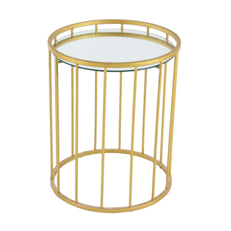 603314 Gold Set Of 3 Gold Metal Contemporary Accent Table 4