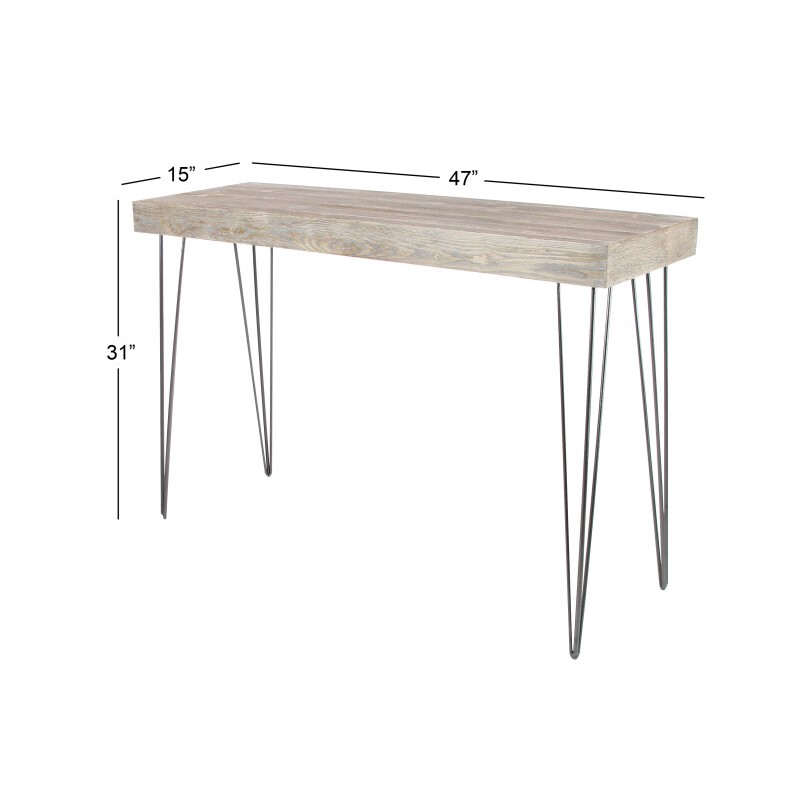 603412 Gray Brown Modern Wood Console Table 2