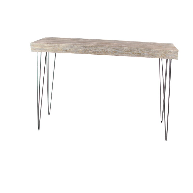 603412 Gray Brown Modern Wood Console Table 5