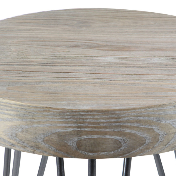 603418 Silver Brown Wood And Metal Modern Accent Table 2