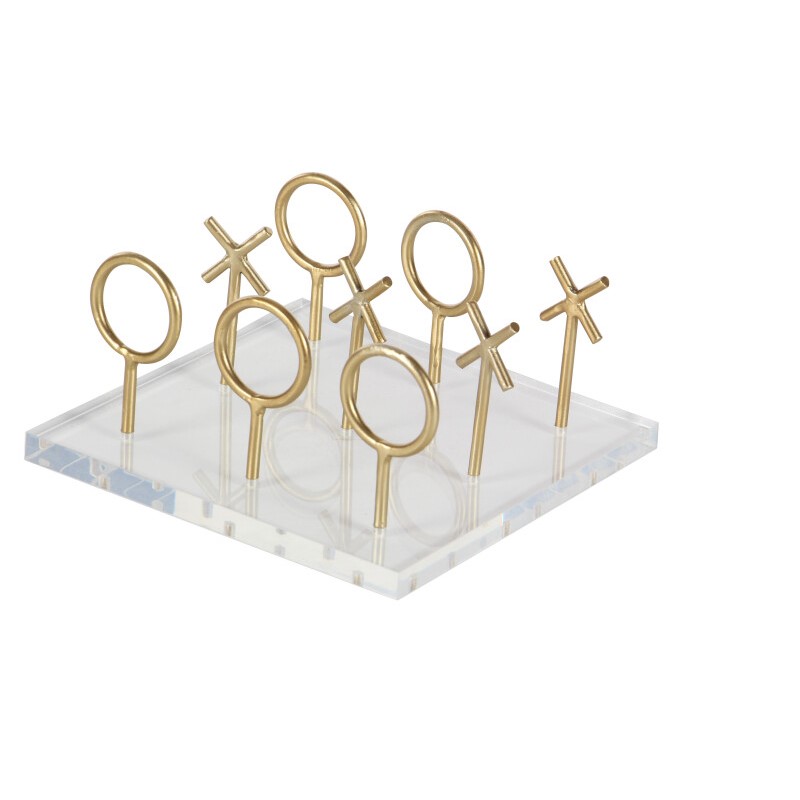 603422 Clear Cosmoliving By Cosmopolitan Gold Acrylic Glam Game Set 1
