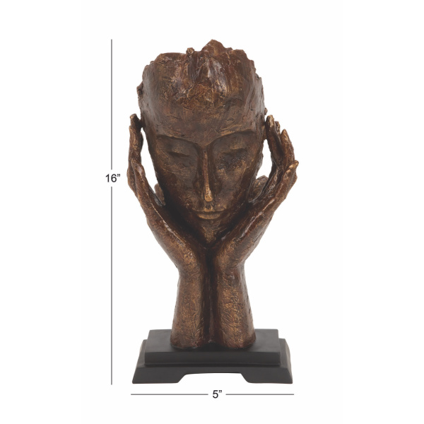 603570 Brown Polystone Traditional Sculpture Mask 1
