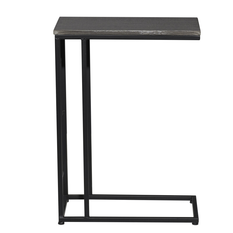 603622 Black Metal And Wood Contemporary Accent Table 1