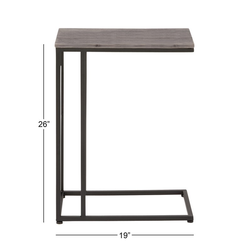 603622 Black Metal And Wood Contemporary Accent Table 11
