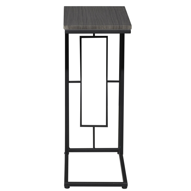 603622 Black Metal And Wood Contemporary Accent Table 2