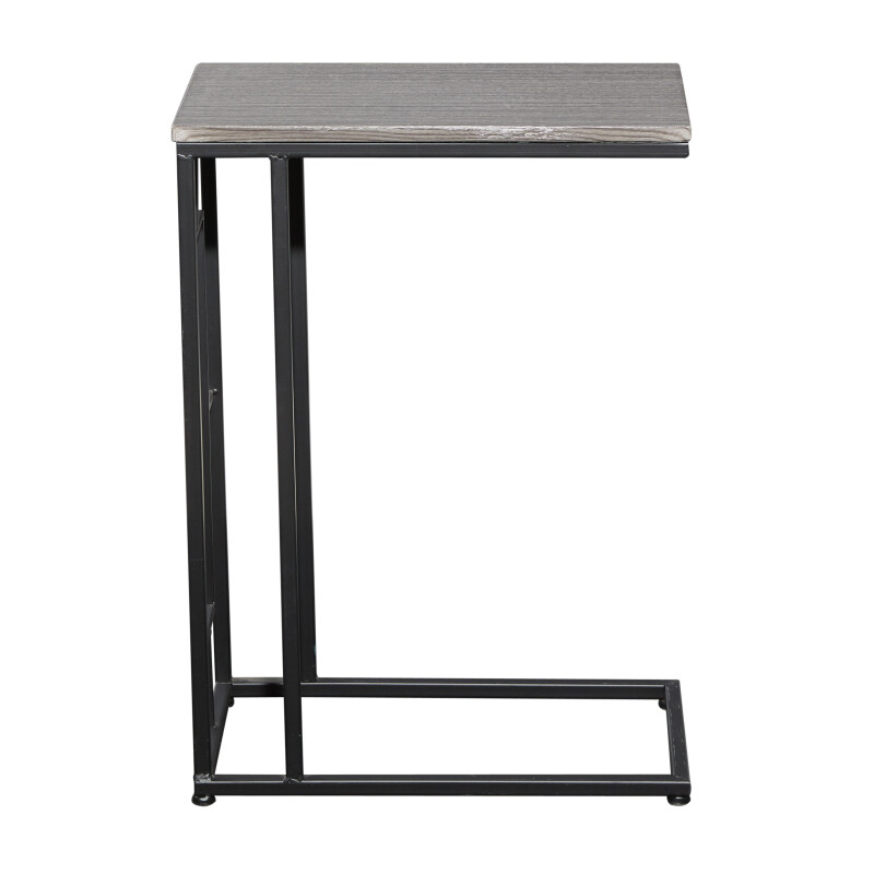 603622 Black Metal And Wood Contemporary Accent Table 3