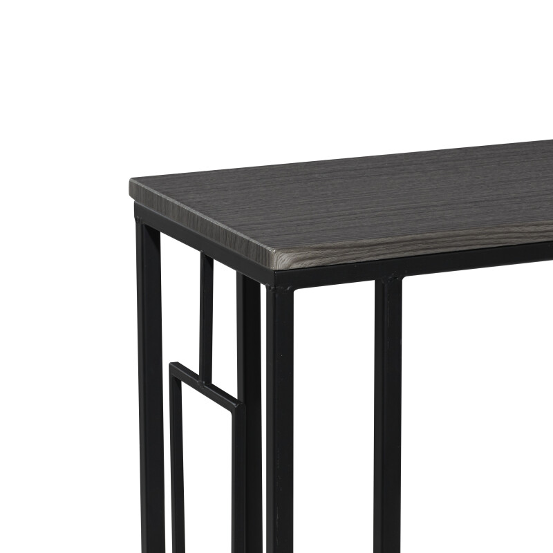 603622 Black Metal And Wood Contemporary Accent Table 5