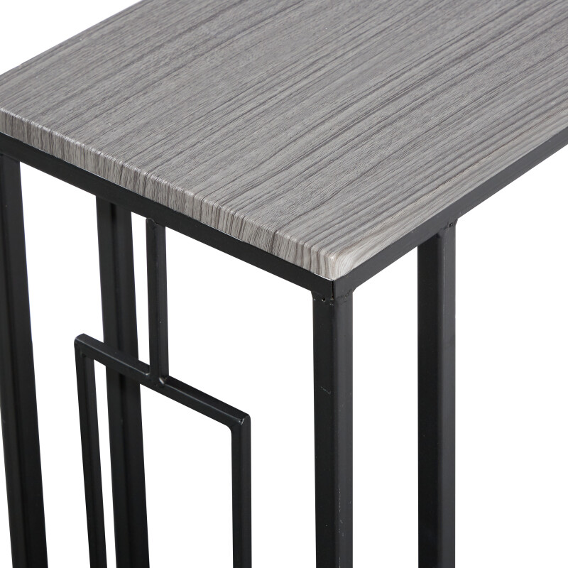 603622 Black Metal And Wood Contemporary Accent Table 9