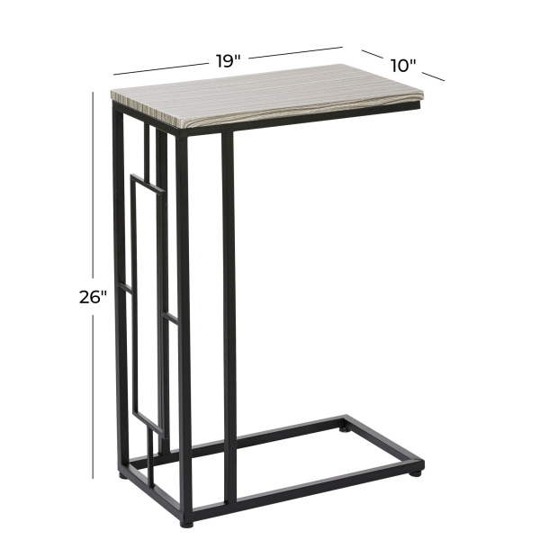 603630 Black Contemporary Metal Accent Table 1