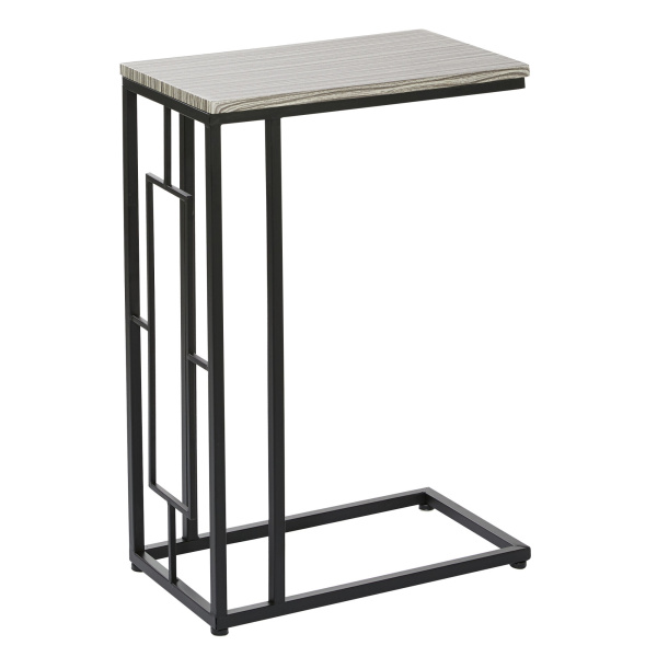 603630 Black Contemporary Metal Accent Table, 26" x 10"