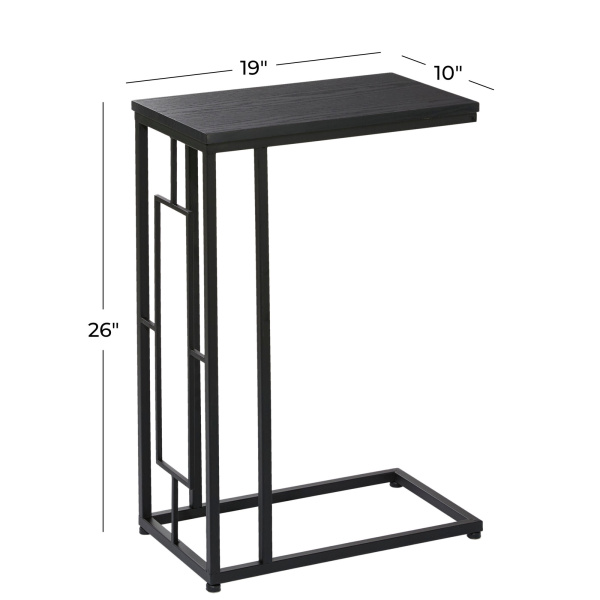 603631 Black Metal Contemporary Accent Table 1