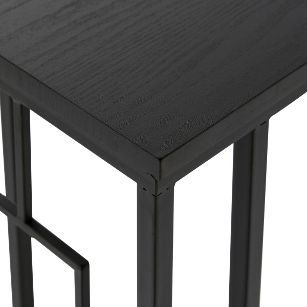 603631 Black Metal Contemporary Accent Table 3
