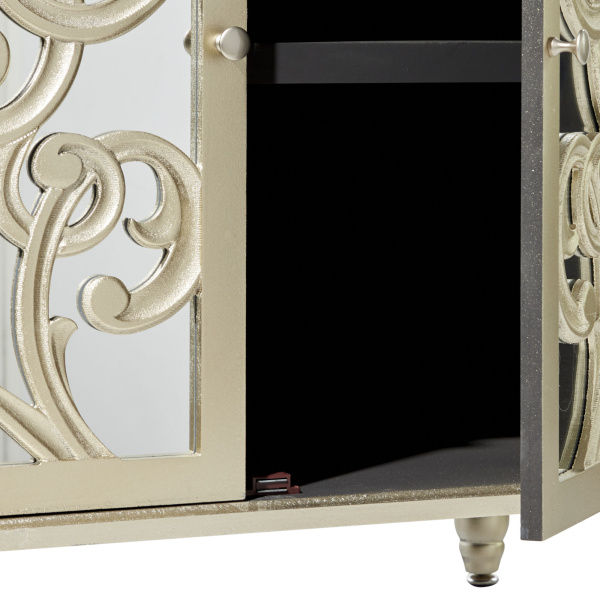 603657 Silver Gold Wood Glam Cabinet 7