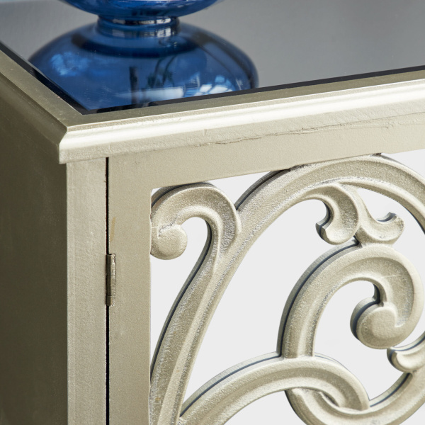 603657 Silver Gold Wood Glam Cabinet 8
