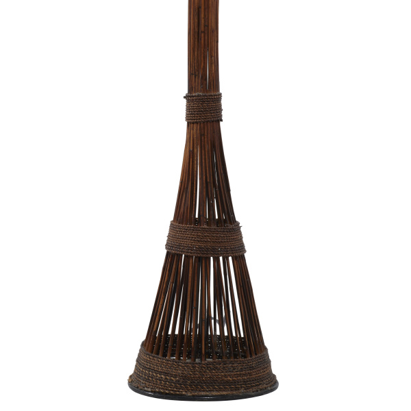 603672 Brown Bamboo And Metal Traditional Floor Lamp 2