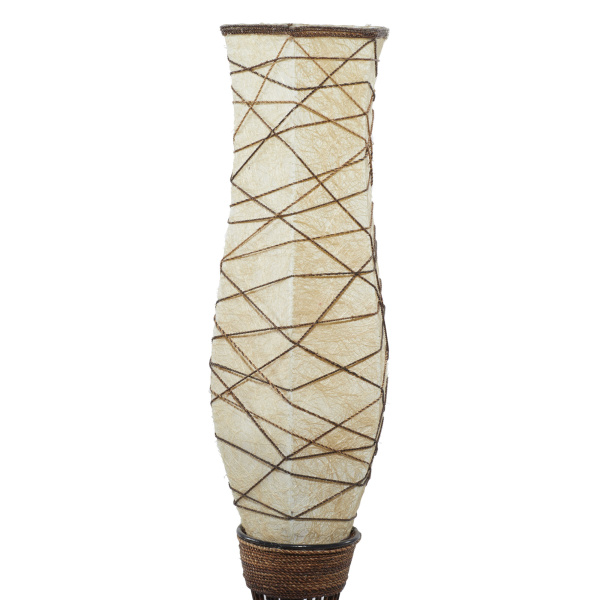 603672 Brown Bamboo And Metal Traditional Floor Lamp 3