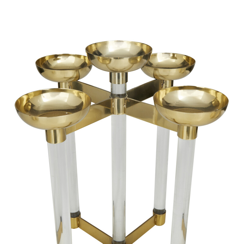 603684 Gold Gold Stainless Steel Contemporary Candle Holder 10 X 10 X 14 9