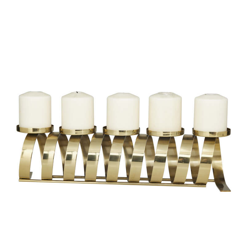 603691 Gold Gold Stainless Steel Contemporary Candle Holder 20 X 5 X 5 17