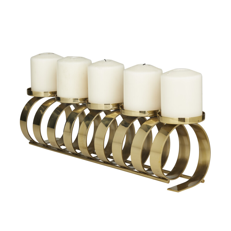 603691 Gold Gold Stainless Steel Contemporary Candle Holder 20 X 5 X 5 3