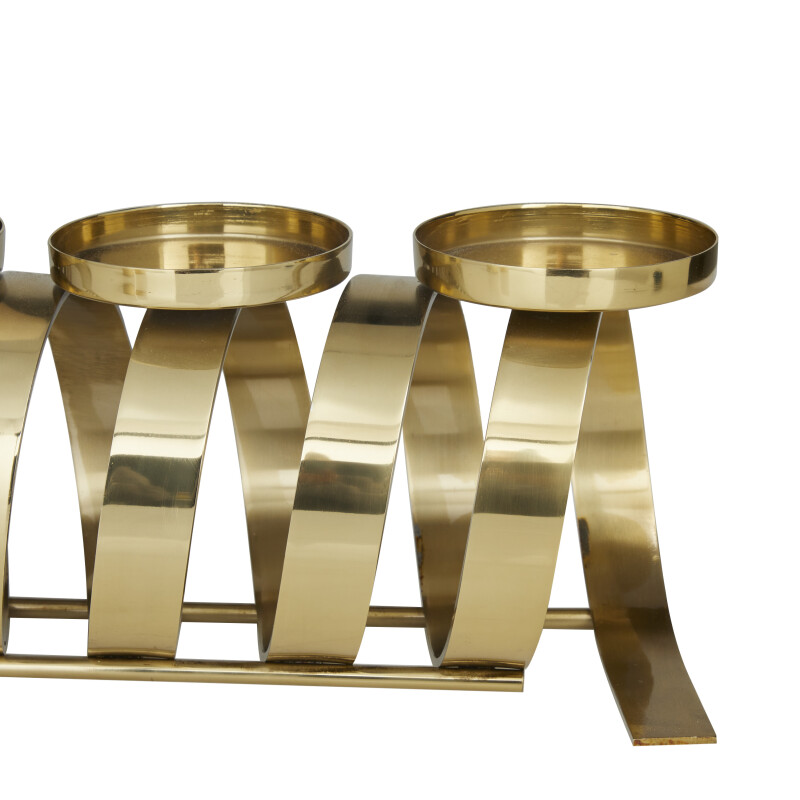 603691 Gold Gold Stainless Steel Contemporary Candle Holder 20 X 5 X 5 9