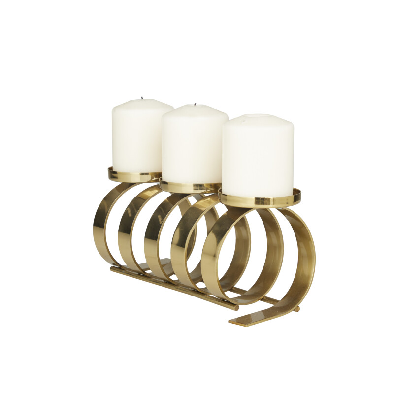 603692 Gold Gold Stainless Steel Contemporary Candle Holder 12 X 5 X 5 3