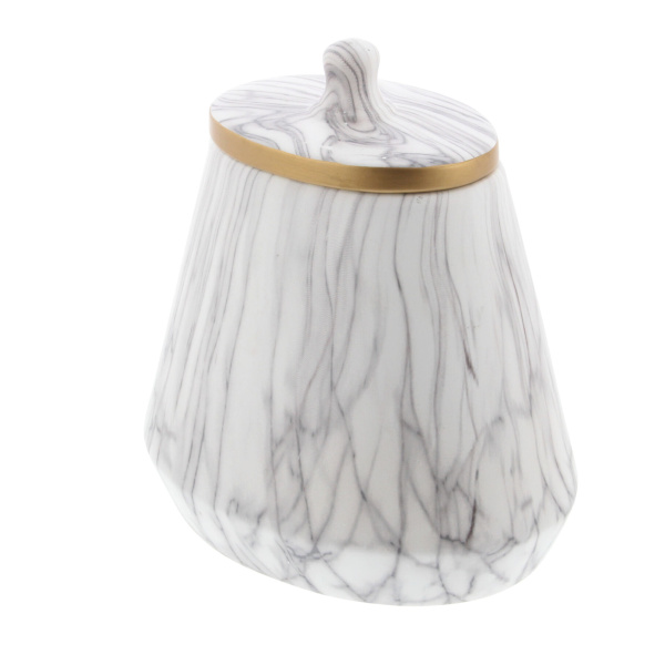 603765 Gold Cosmoliving By Cosmopolitan White Stoneware Contemporary Decorative Jar 4