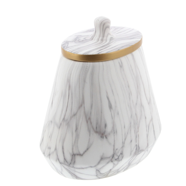 603765 Gold Cosmoliving By Cosmopolitan White Stoneware Contemporary Decorative Jar 6