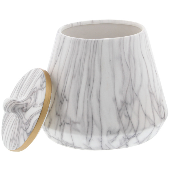 603765 Gold Cosmoliving By Cosmopolitan White Stoneware Contemporary Decorative Jar 7