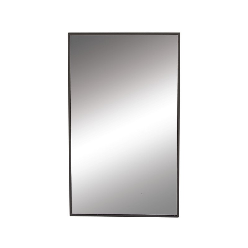 603782 Black Contemporary Wood Wall Mirror 18" x 32"