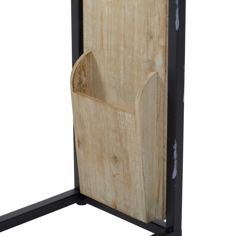 603792 Black Light Brown Wood And Metal Industrial Accent Table 5