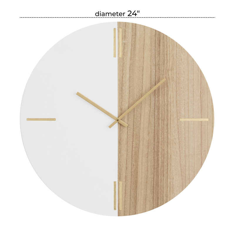 603894 Gold Cosmoliving By Cosmopolitan Brown Wood Contemporary Wall Clock 5
