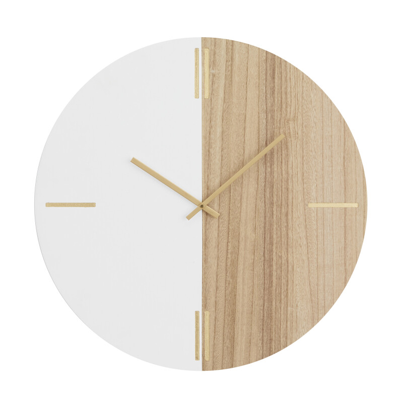 603894 CosmoLiving by Cosmopolitan Brown Wood Contemporary Wall Clock, 24" x 24" x 2"