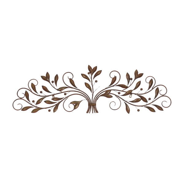 603968 Brown Metal Traditional Floral Wall Decor 12