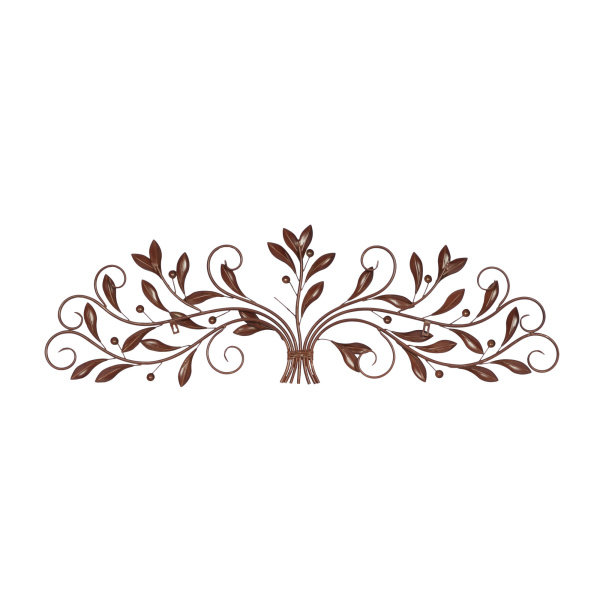 603968 Brown Metal Traditional Floral Wall Decor 4