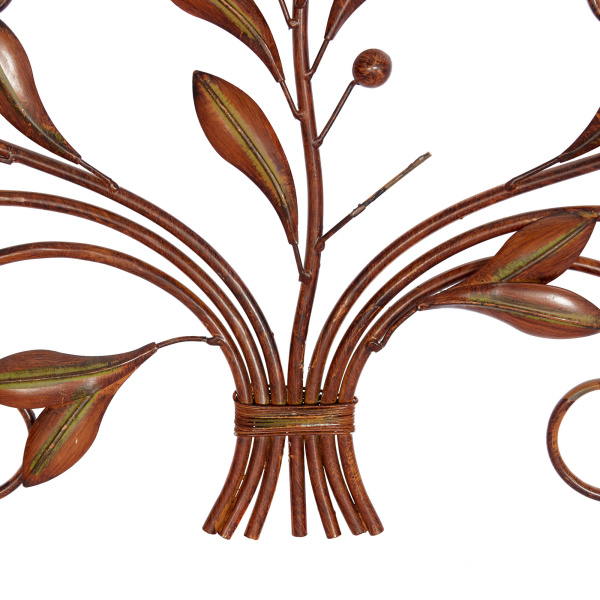 603968 Brown Metal Traditional Floral Wall Decor 6