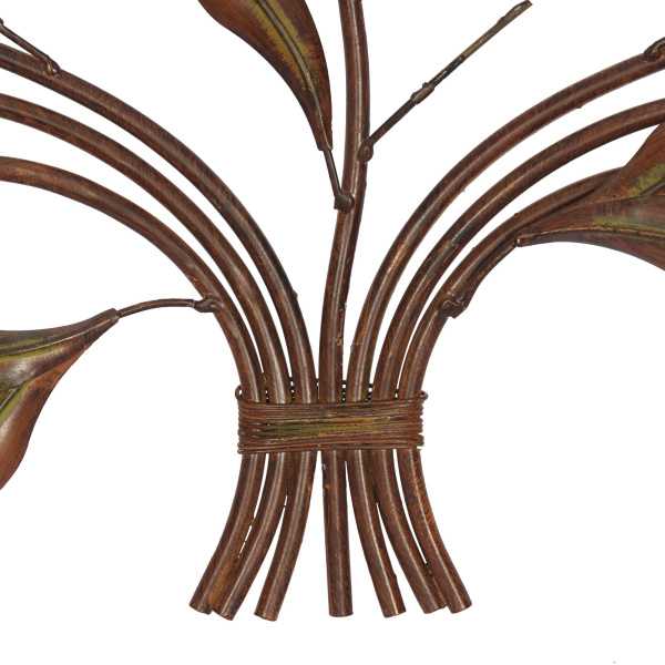 603968 Brown Metal Traditional Floral Wall Decor 7