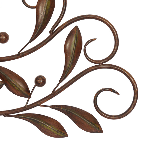 603968 Brown Metal Traditional Floral Wall Decor 8